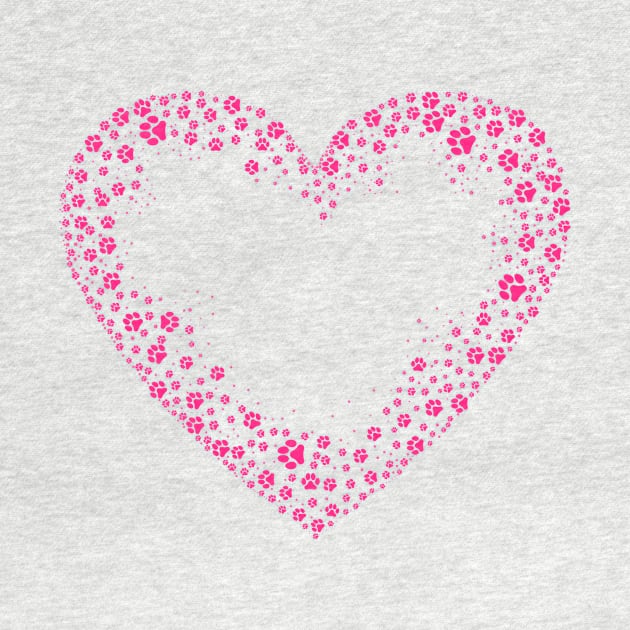 Pink Heart from Paw Prints by Designs_by_KC